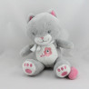 Doudou chat gris rose Arthur et Lola BEBISOL