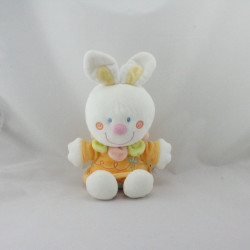 Doudou lapin blanc orange jaune abeille NICOTOY 