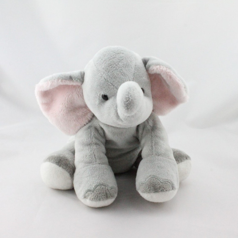 Doudou éléphant gris rose GIPSY