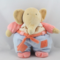 Doudou éléphant beige rose bleu NOUNOURS