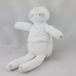 Doudou chat blanc étoiles PETIT BATEAU