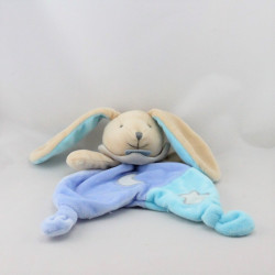 Doudou plat luminescent lapin bleu étoile lune BABY NAT