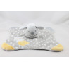 Doudou plat agneau mouton gris jaune pois Lovely DOUKIDOU