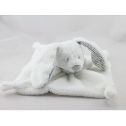 Doudou plat lapin blanc rayé gris KIABI SIMBA TOYS