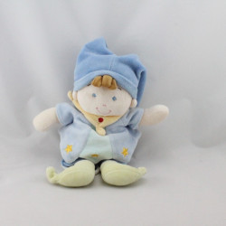 Doudou musical poupée garçon arlequin bleu NICOTOY