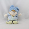 Doudou musical poupée garçon arlequin bleu NICOTOY