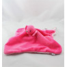 Doudou plat réversible lapin oiseau rose JACADI 