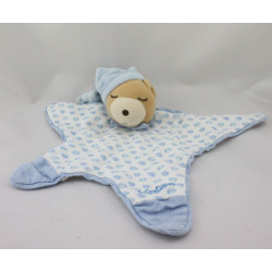 Doudou plat étoile ours endormi poissons bleu LAGOON KALOO