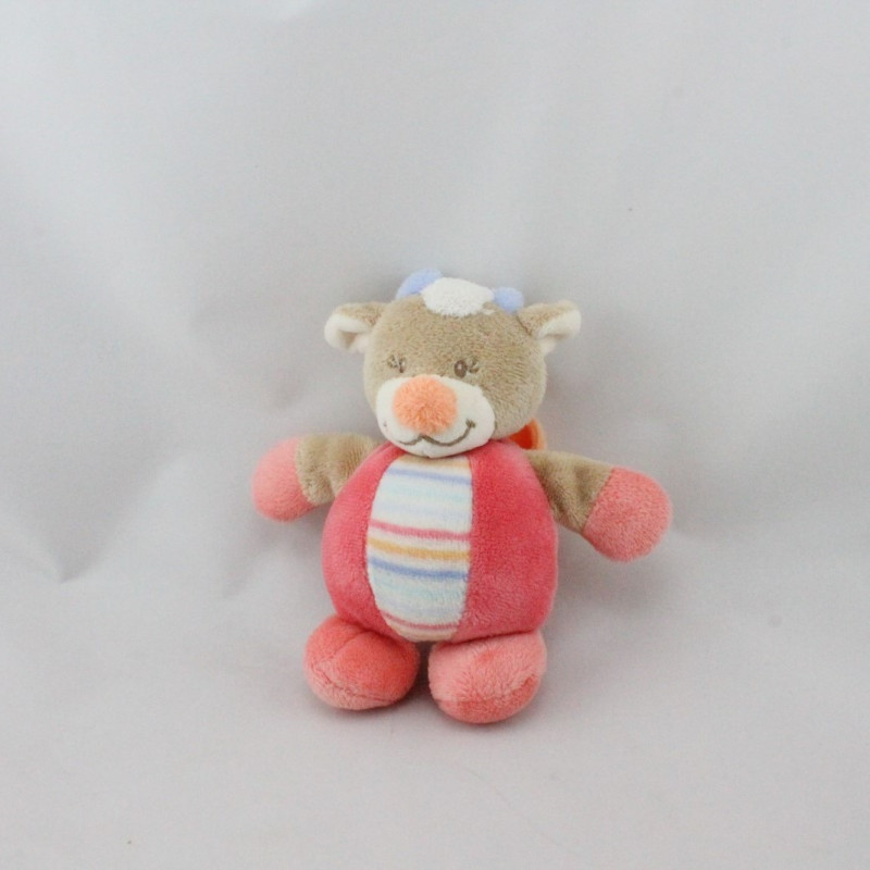 Doudou attache tétine vache beige rose les Zamis NATTOU