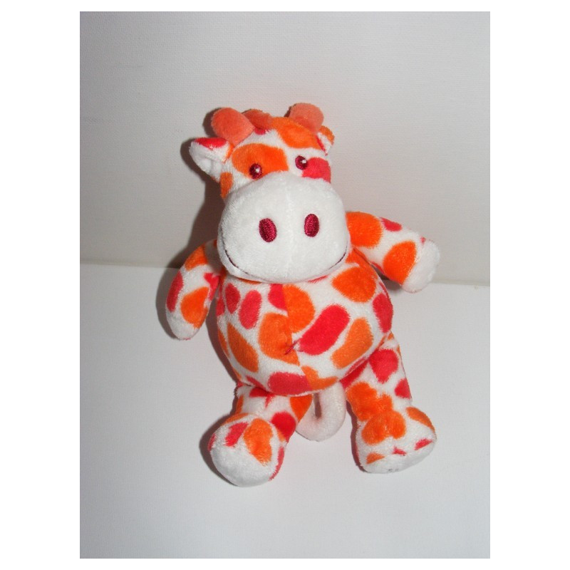 Doudou plat girafe tachetée orange TIAMO COLLECTION