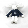 Doudou lapin blanc pull bleu O Mon Lapin Trousselier 