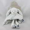Doudou plat lapin blanc bleu étoiles LITTLE DUTCH TIAMO