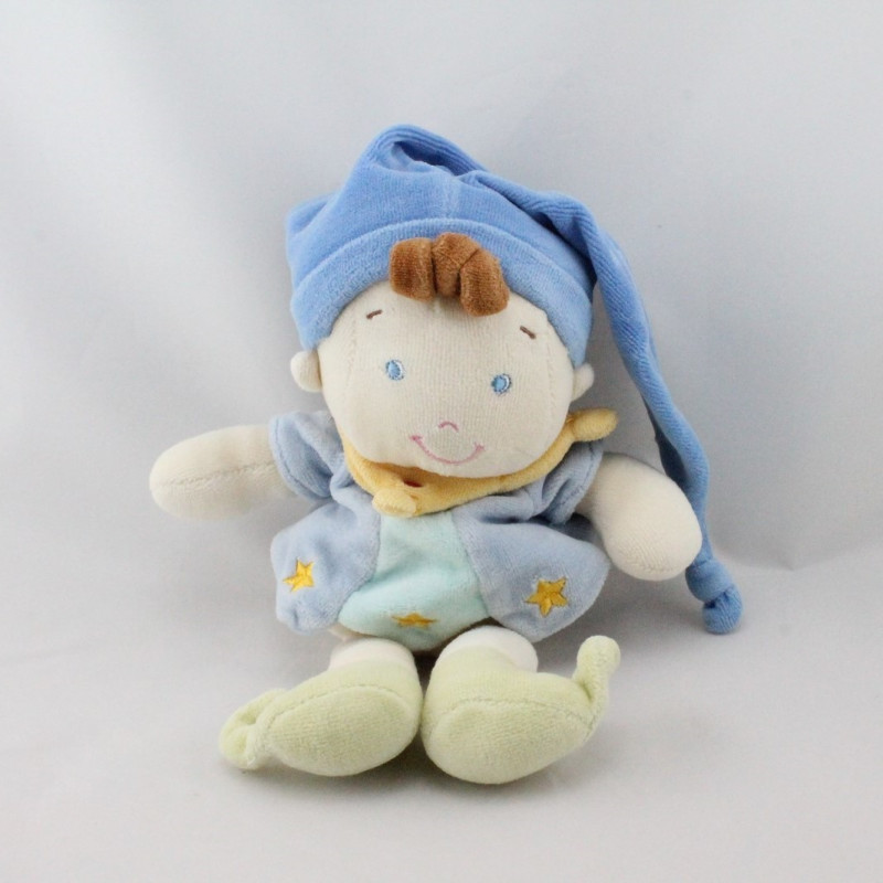 Doudou range pyjama garçon arlequin bleu NICOTOY