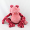 Doudou grenouille rose bordeaux TCF TOUT COMPTE FAIT