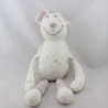 Doudou souris blanche rose grise rayé TCF TOUT COMPTE FAIT