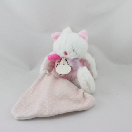 Doudou et compagnie chat blanc rose mouchoir Les Gommettes