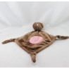 Doudou plat souris marron rose RENAULT 