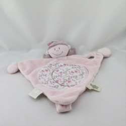 Doudou plat poupée fille rose prune fleurs Nina Kenza NOUKIE'S