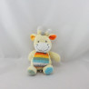 Doudou girafe jaune orange bleu rayé TEX