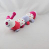 Doudou chenille rose blanc mauve pois OBAIBI