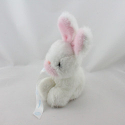 Ancienne peluche Doudou lapin blanc rose NOUNOURS