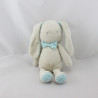 Doudou Lapin écru beige vichy vert KLORANE