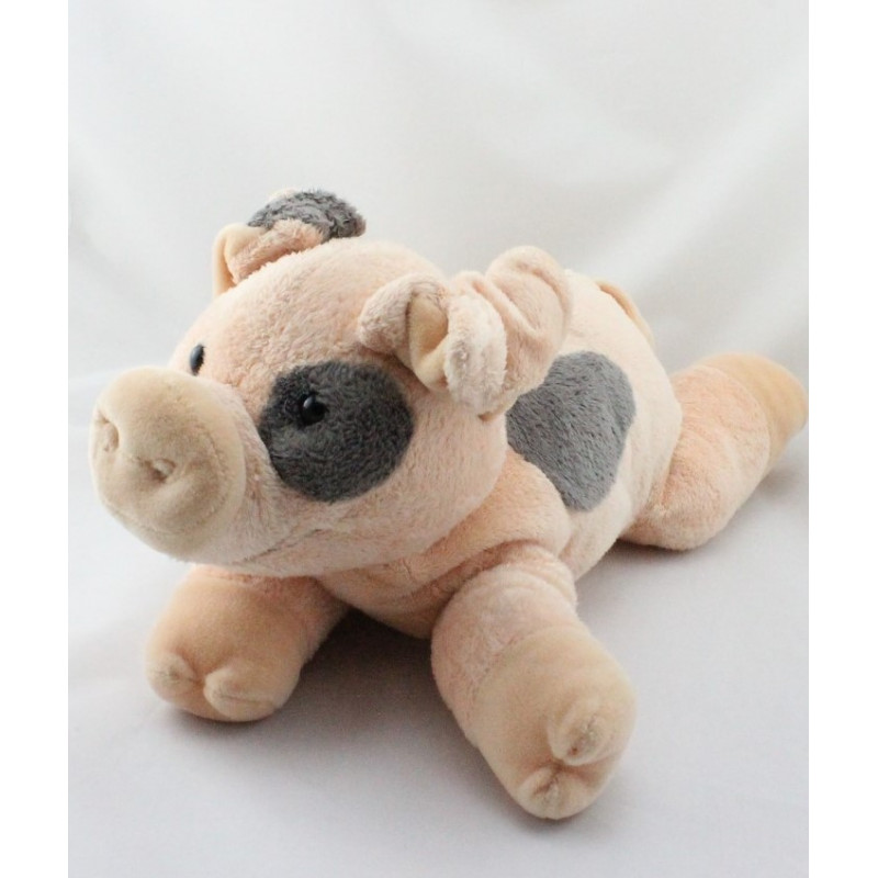 Grand Doudou cochon rose taches noires NICOTOY 