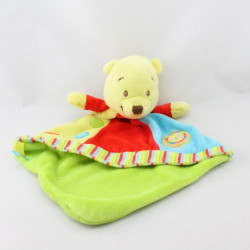 Doudou plat Winnie rouge bleu vert jaune cirque DISNEY