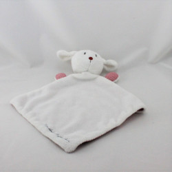 Doudou plat mouton blanc rayé rouge SERGENT MAJOR