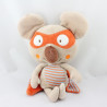 Doudou le koala masqué beige orange bleu cape DPAM