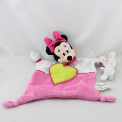 Doudou plat minnie rose blanc coeur vert DISNEYLAND