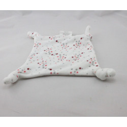 Doudou plat carré blanc pois MES PETITS CAILLOUX CMP