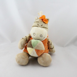 Doudou musical zébre Zamba beige orange balle NOUKIE'S