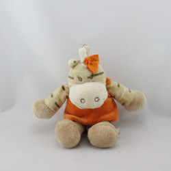 Doudou zébre Zamba beige orange NOUKIE'S