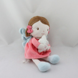 Doudou musical poupéé rose bleu papillon TEX BABY