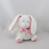 Doudou lapin blanc rose pois TEX BABY