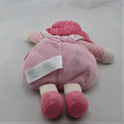 Doudou Poupée lutin rose  fleurs coeurs Corolle