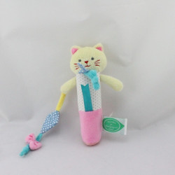 Doudou et compagnie baton pouet chat jaune rose pois cerf volant