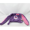 Doudou plat lapin violet rose étoiles velours INFLUX