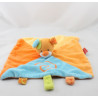 Doudou plat chien orange bleu vert Funny Farmer NATTOU