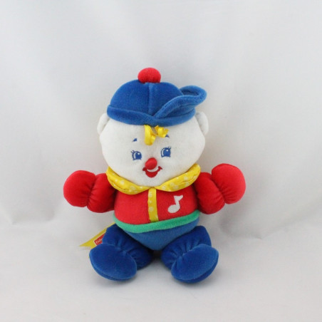 Doudou musical clown rouge bleu jaune vert FISHER PRICE 1998