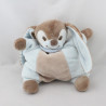 Doudou semi plat lapin beige marron bleu Emil et Rosy  NATTOU