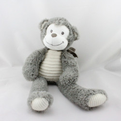 Doudou singe gris blanc TEX 