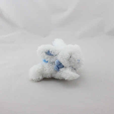 Doudou et compagnie lapin blanc bleu tout doux Coucou attache tétine