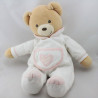 Doudou ours pyjama blanc coeur rose KALOO