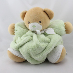 Doudou ours plume beige vert blanc KALOO 