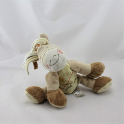 Doudou Bébé poney beige jaune marron étoile KIABI