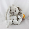 Doudou lapin beige blanc coeurs AUCHAN BABY
