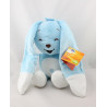 Doudou lapin bleu blanc coeurs AUCHAN BABY