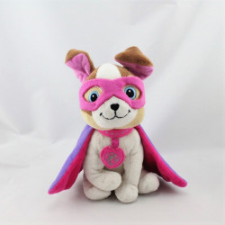Doudou Peluche chien masqué cape super héros BARBIE